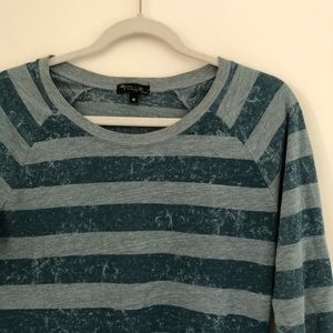 Blue, striped long sleeve shirt
